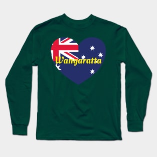 Wangaratta VIC Australia Australian Flag Heart Long Sleeve T-Shirt